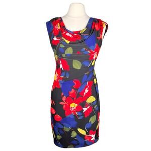 Lauren Ralph Lauren Floral Cowl Neck Sheath Dress 10P Petite